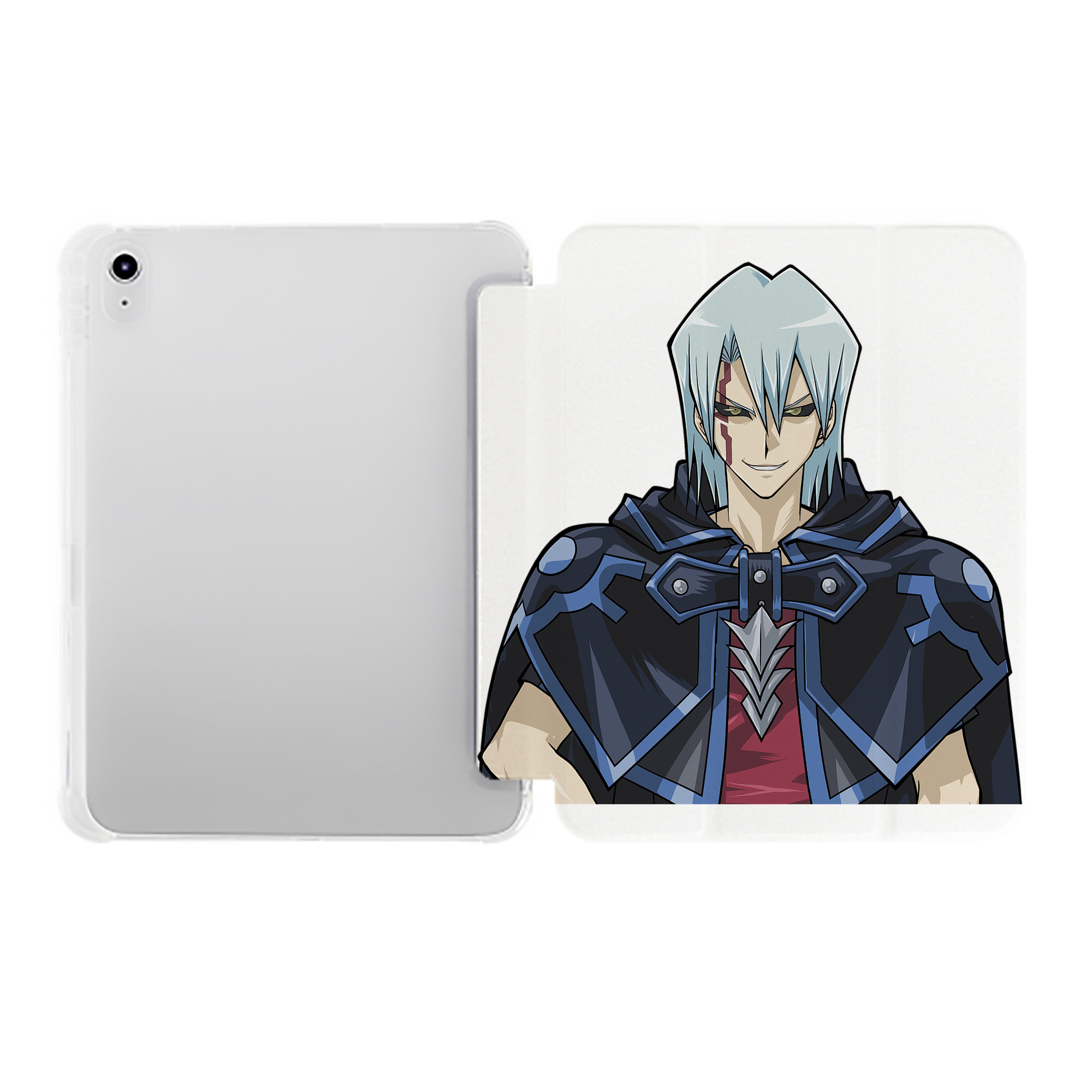 （画像用） 遊☆戯☆王 Yu-Gi-Oh! IPad ケース ペン収納付き 三つ折りスタンド PUレザー×シリコン 対応機種9.5/10.5/10.9インチ
